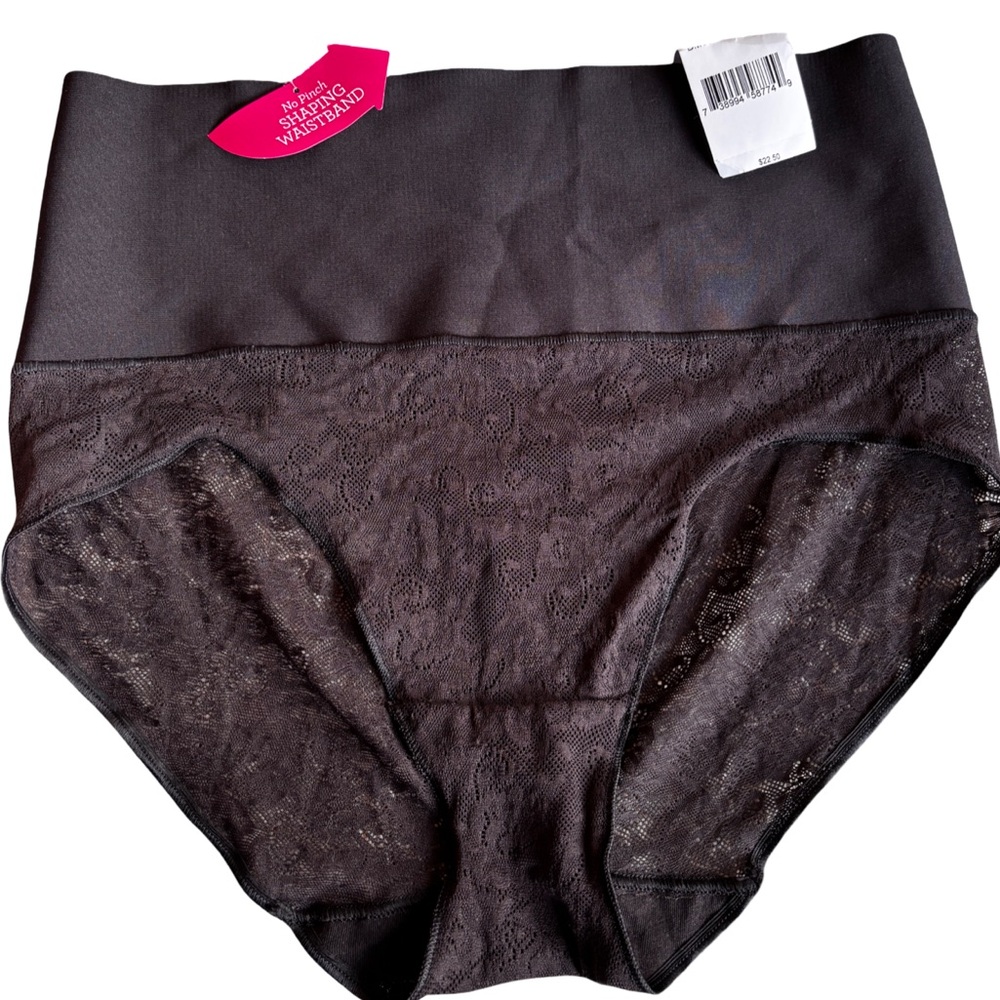 Maidenform Black Spandex Lace Shaping Panties XL Nwt